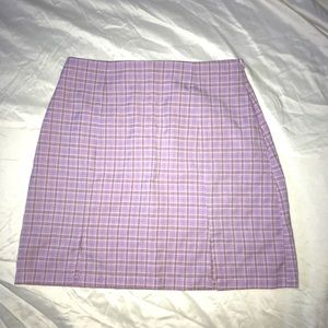 Nasty Gal High Waisted Plaid Mini Lavender Skirt
